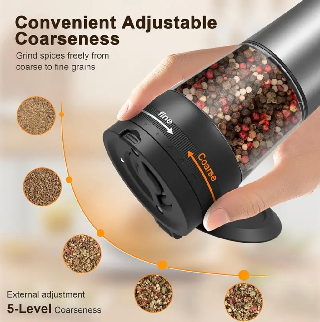 Premium Rechargeable Salt & Pepper Grinder Set